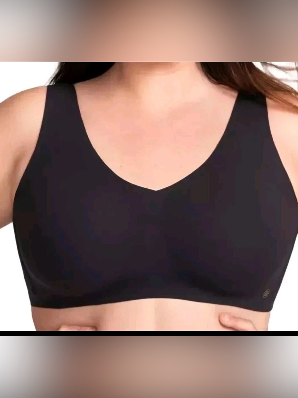 Honeylove Smooth V-Neck Seamless Bra in Black 3X
